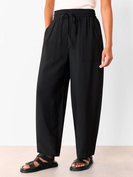 Whistles Petite Tie Waist Trousers, Black