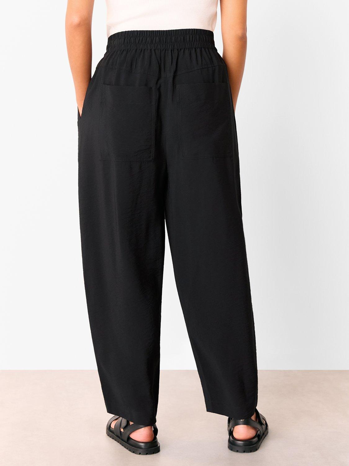 Product image 2 of 5, which shows Whistles Petite Tie Waist Trousers, Black, 6