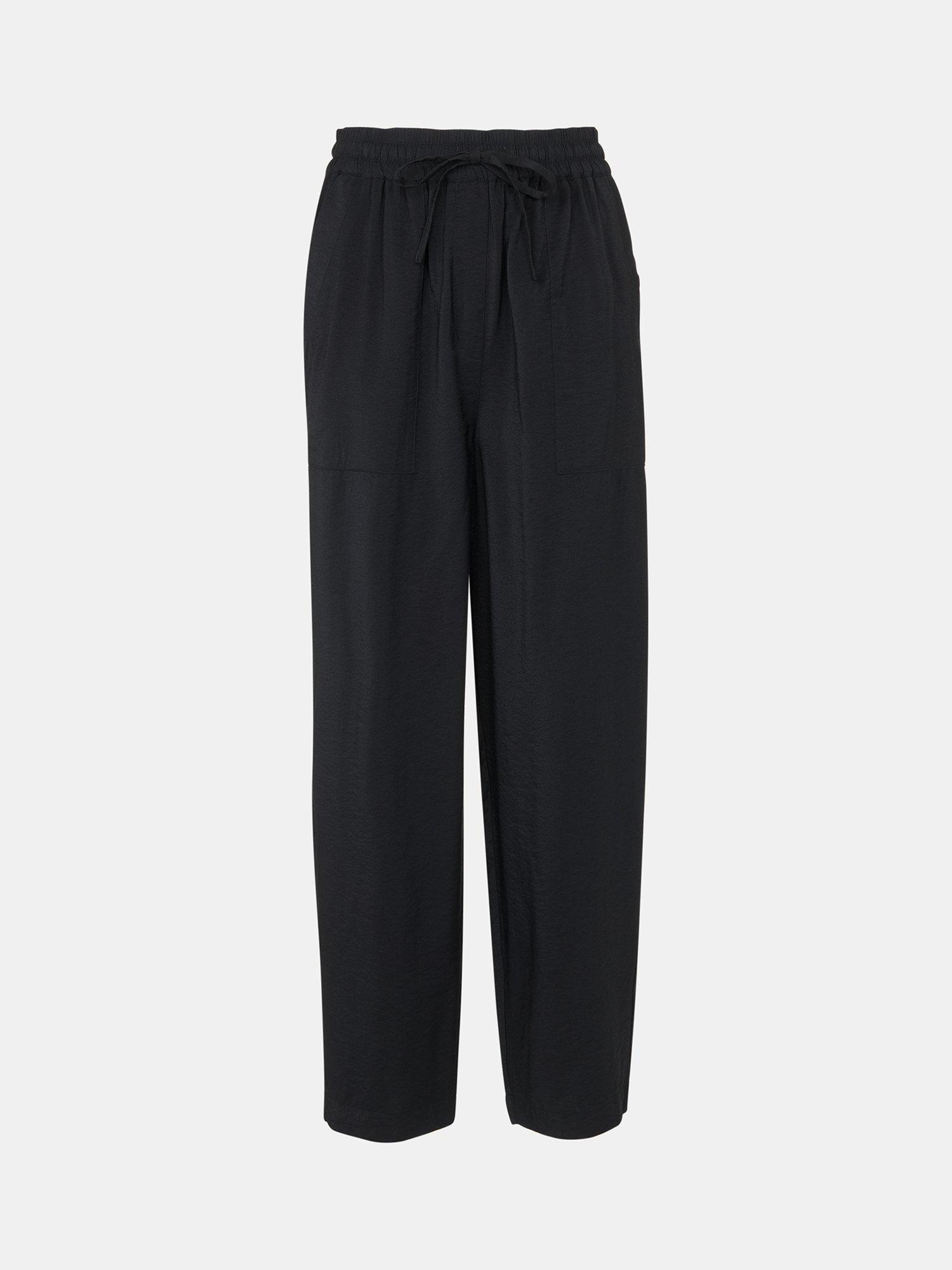 Product image 5 of 5, which shows Whistles Petite Tie Waist Trousers, Black, 6