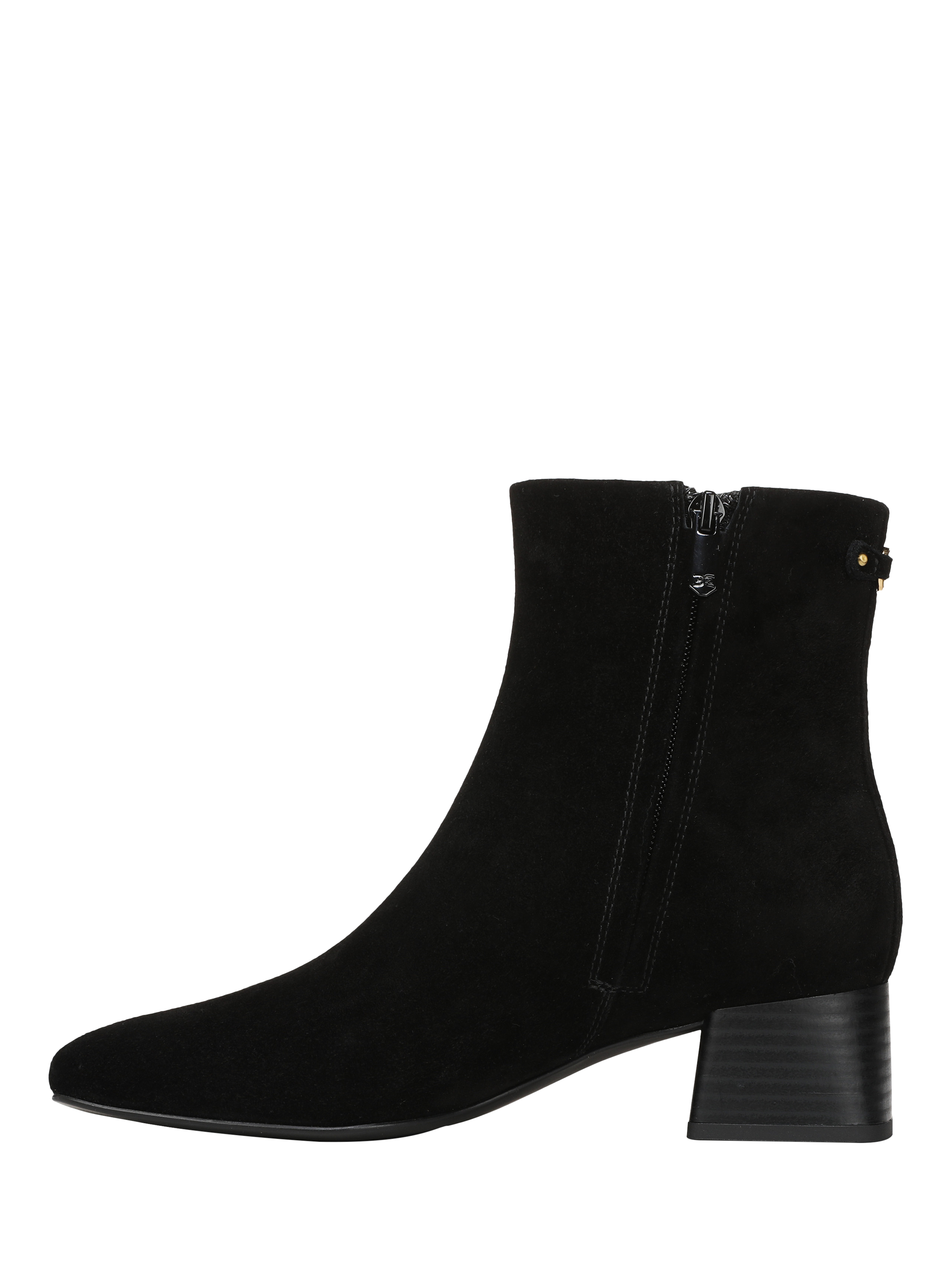 Product image 2 of 6, which shows Sam Edelman Paige Leather Block Heel Ankle Boots, Black, 6