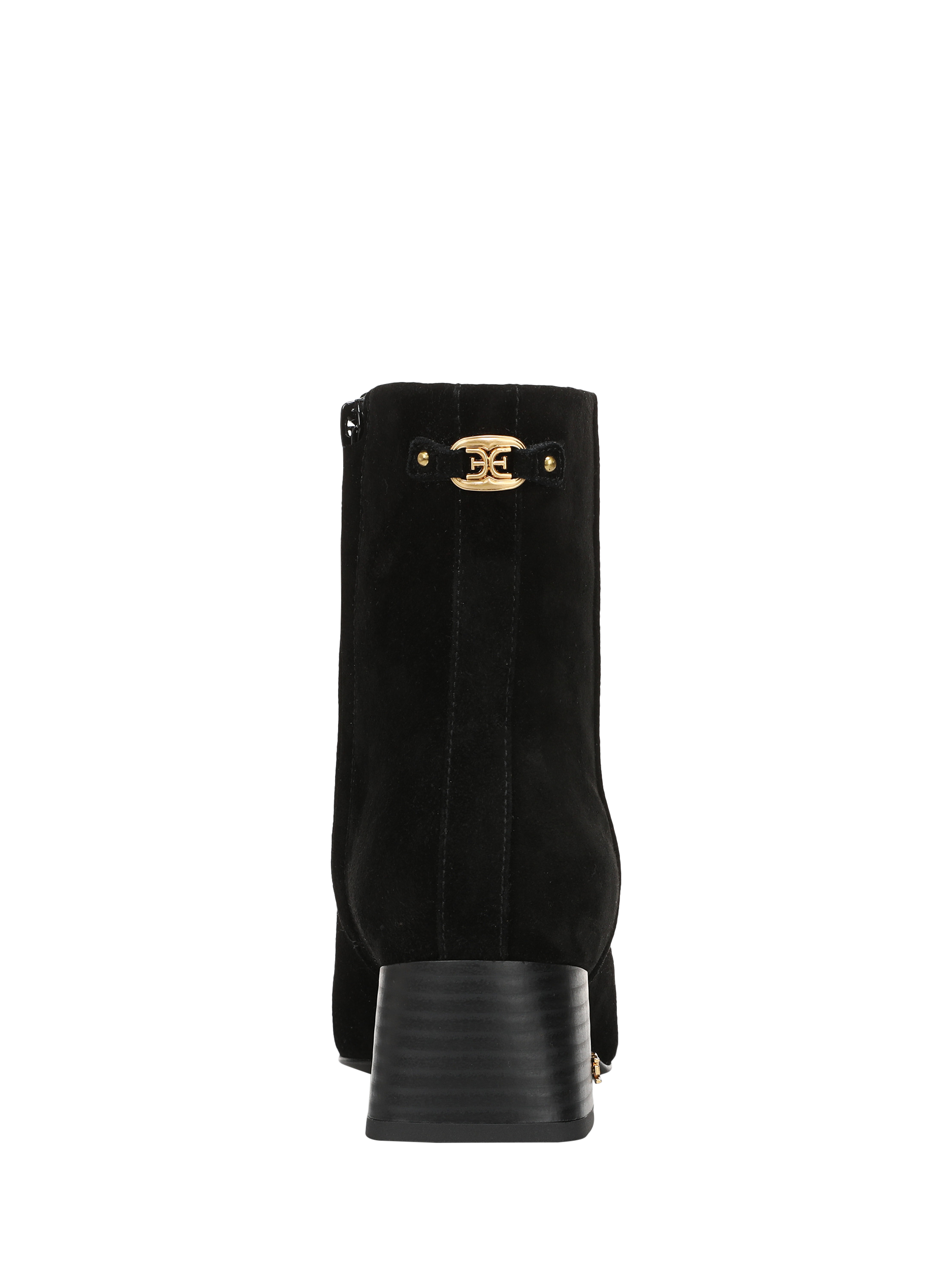 Product image 4 of 6, which shows Sam Edelman Paige Leather Block Heel Ankle Boots, Black, 6