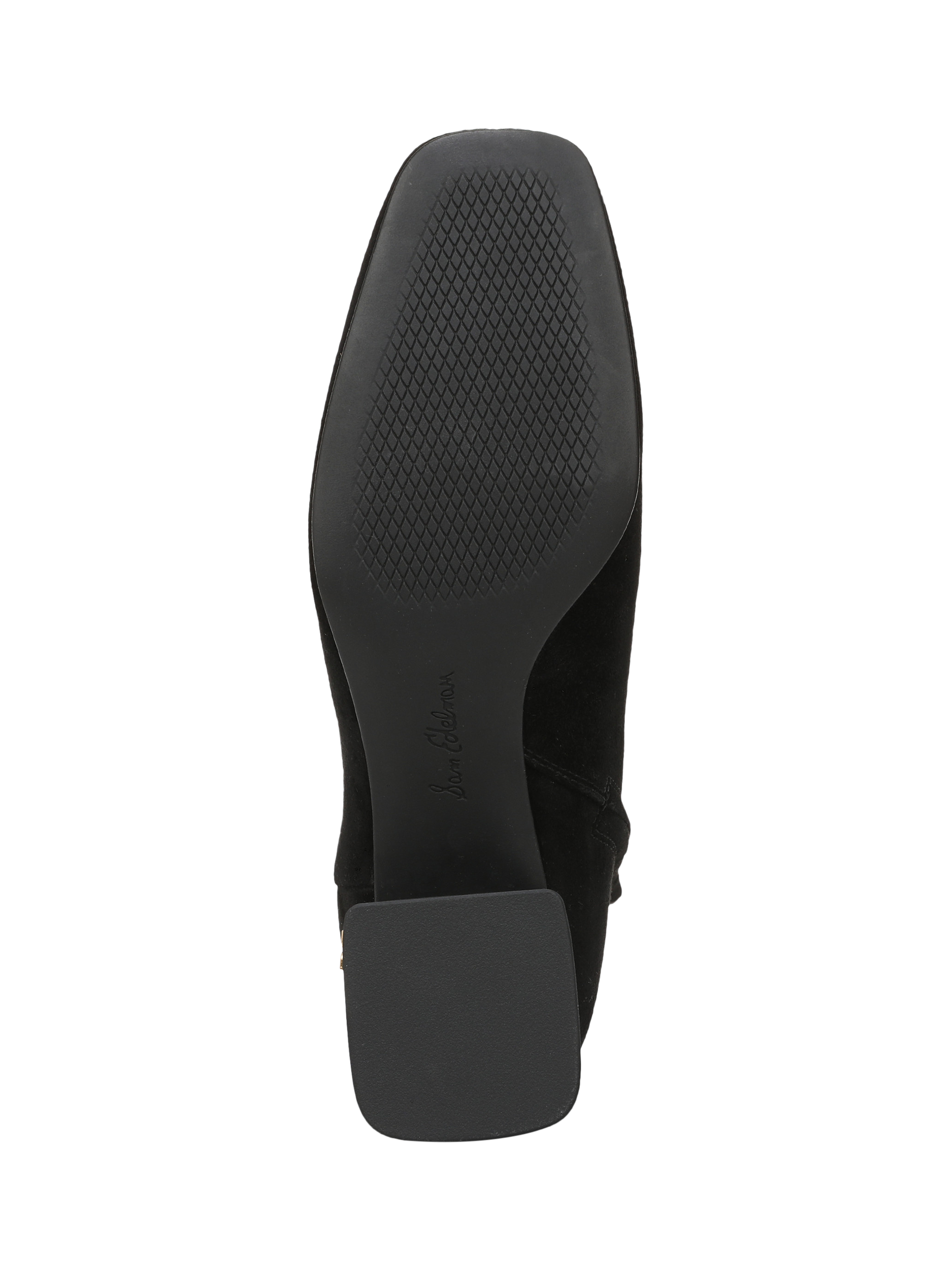 Product image 6 of 6, which shows Sam Edelman Paige Leather Block Heel Ankle Boots, Black, 6