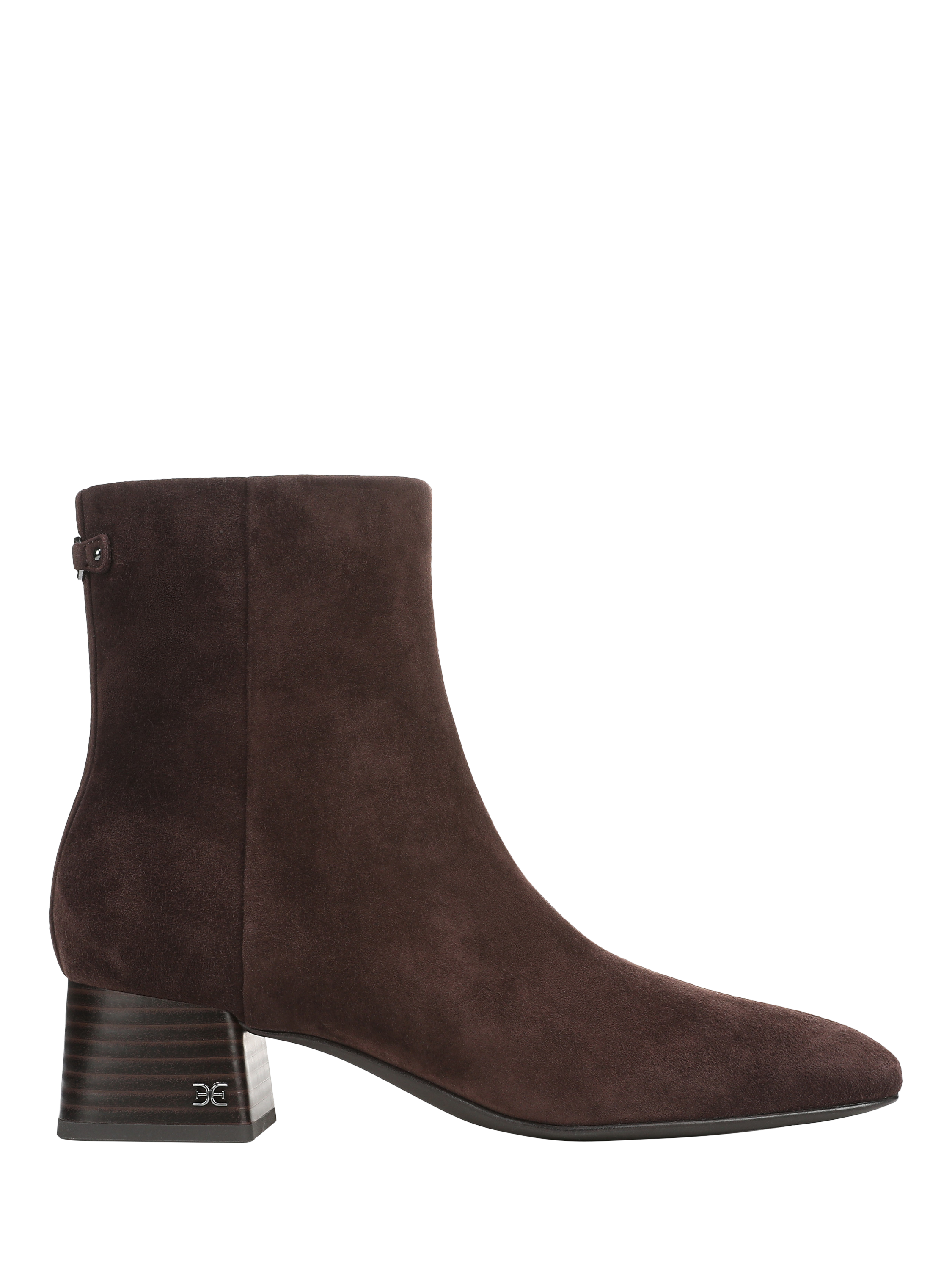 Sam Edelman Paige Leather Block Heel Ankle Boots, Dark Brown