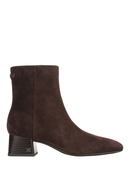 Sam Edelman Paige Leather Block Heel Ankle Boots, Dark Brown