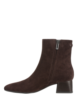 Sam Edelman Paige Leather Block Heel Ankle Boots - view 2, Dark Brown