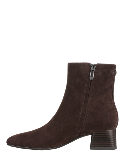 Sam Edelman Paige Leather Block Heel Ankle Boots - view 2, Dark Brown