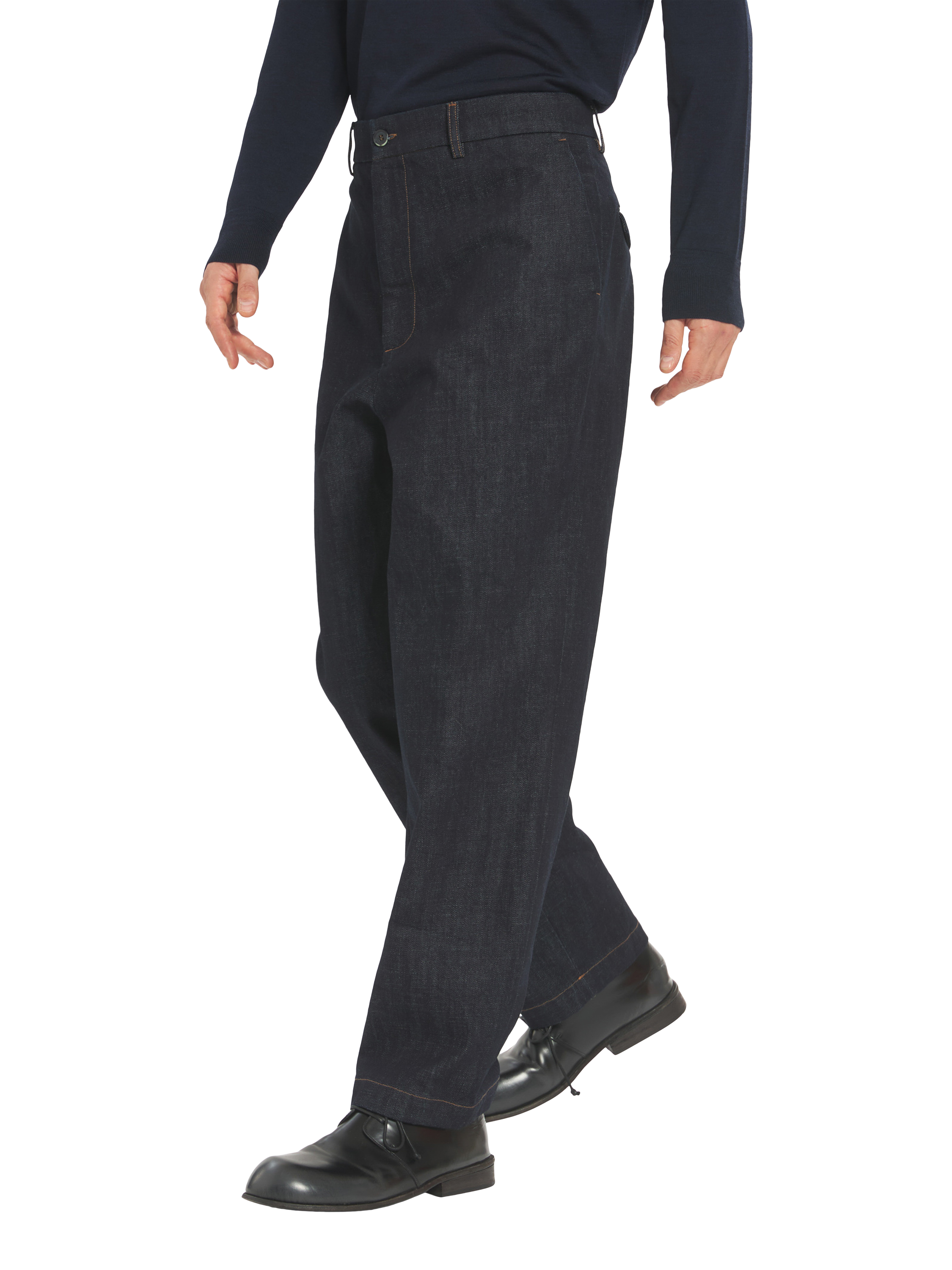 Product image 2 of 4, which shows Barena Canasta Paro Cotton Blend Trousers, 170 Navy, 28R