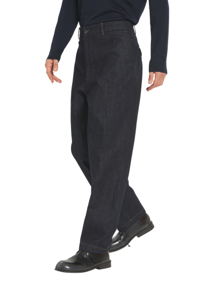 Barena Canasta Paro Cotton Blend Trousers, 170 Navy - view 2, 170 Navy