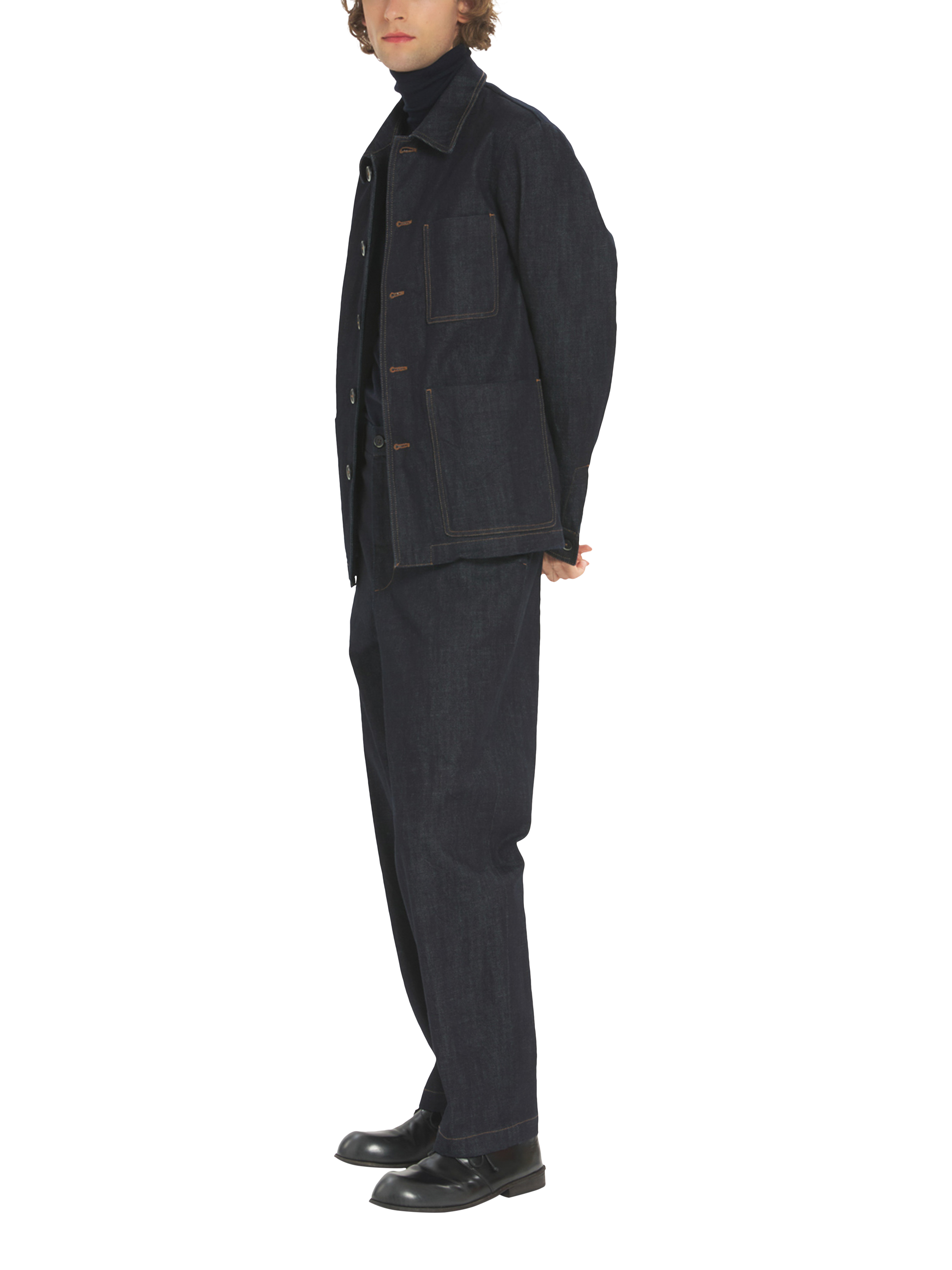 Product image 4 of 4, which shows Barena Canasta Paro Cotton Blend Trousers, 170 Navy, 28R