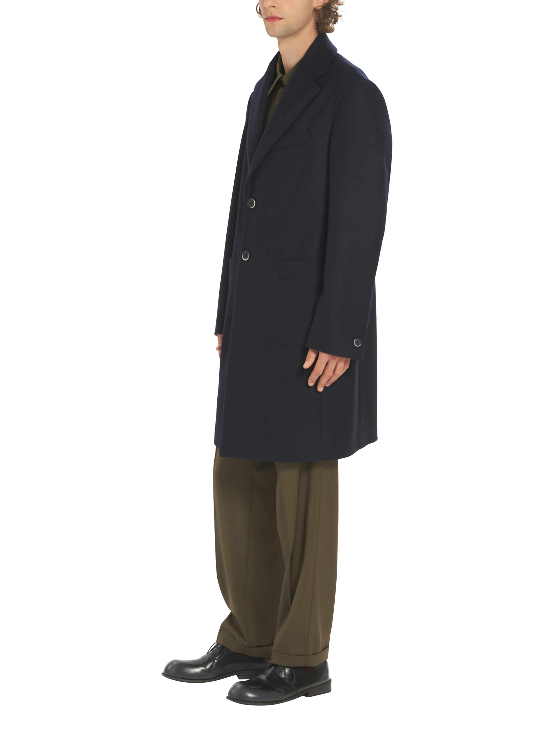 Product image 2 of 5, which shows Barena Capospalla Baron Wool Blend Coat, Navy, 54R