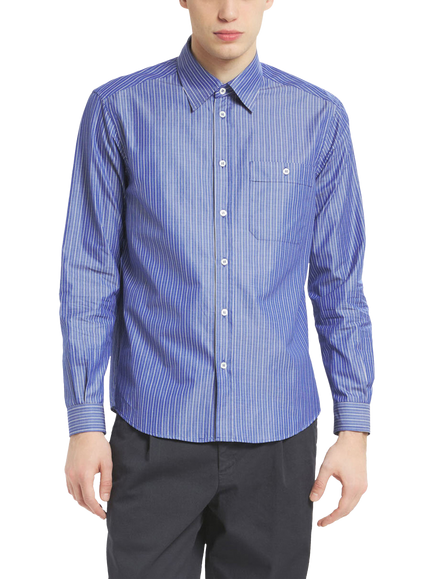 Barena Fazio Rigola Stripe Cotton Shirt, Navy, Navy