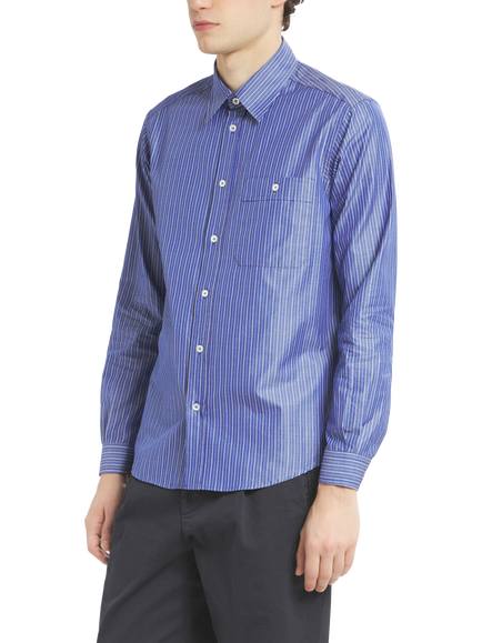Barena Fazio Rigola Stripe Cotton Shirt, Navy - view 2, Navy