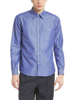Barena Fazio Rigola Stripe Cotton Shirt, Cielo, Cielo