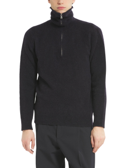 Barena Libo Narci Half Zip Alpaca Blend Jumper, Navy, Navy