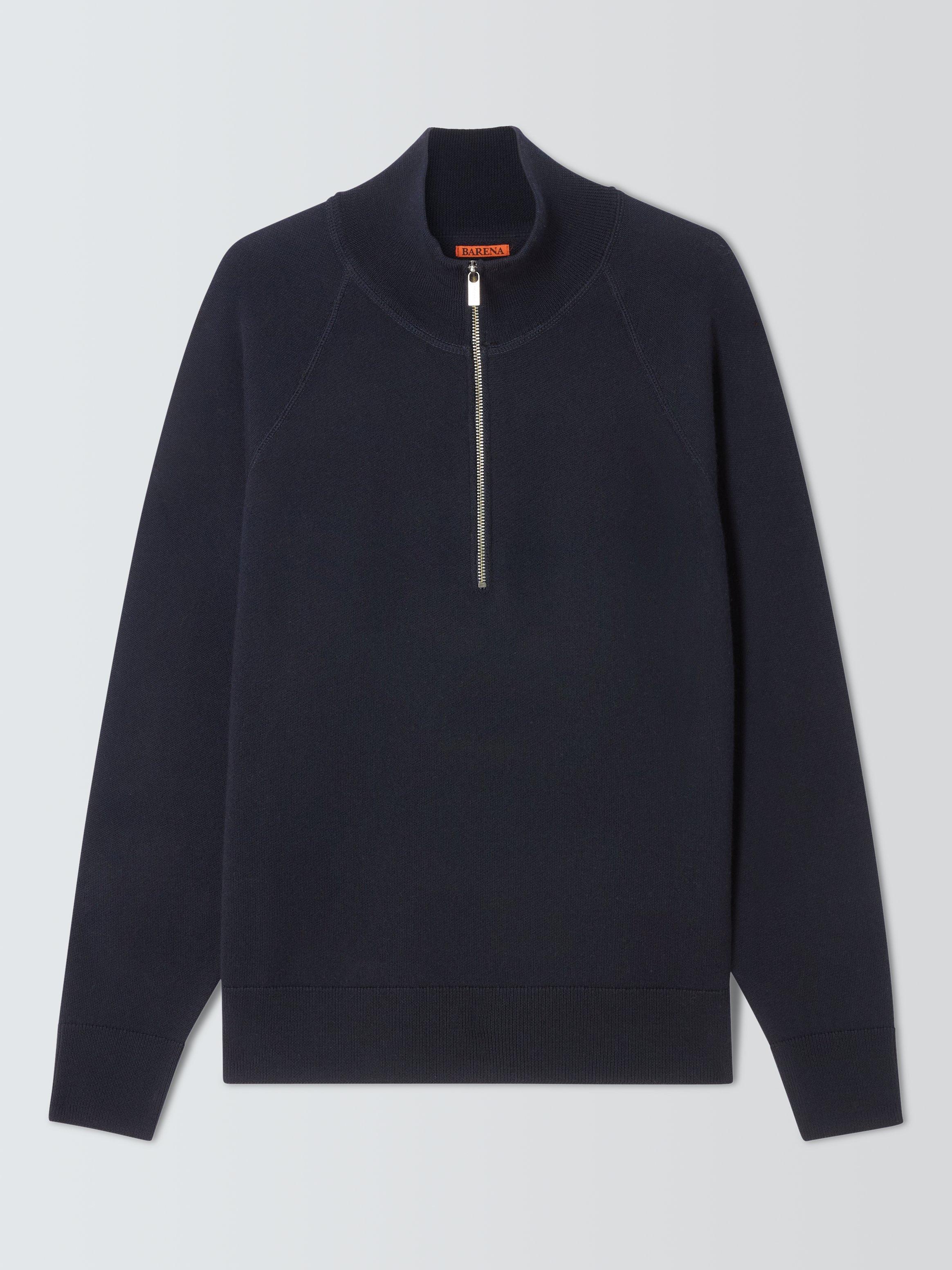 Product image 4 of 6, which shows Barena Molo Basili Half Zip Merino Wool Jumper, 170 Navy, S