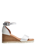 Moda in Pelle Karia Leather Wedge Heel Sandals, White