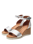 Moda in Pelle Karia Leather Wedge Heel Sandals, White
