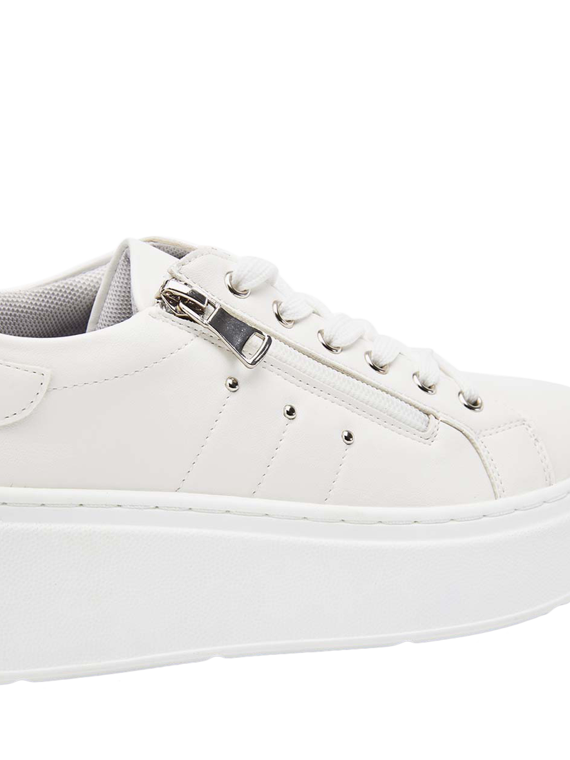 Product image 4 of 4, which shows Moda in Pelle Beni Chunky Lace Up Trainers, White, 5