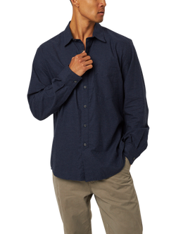 Peregrine Plain Cotton Shirt, Navy