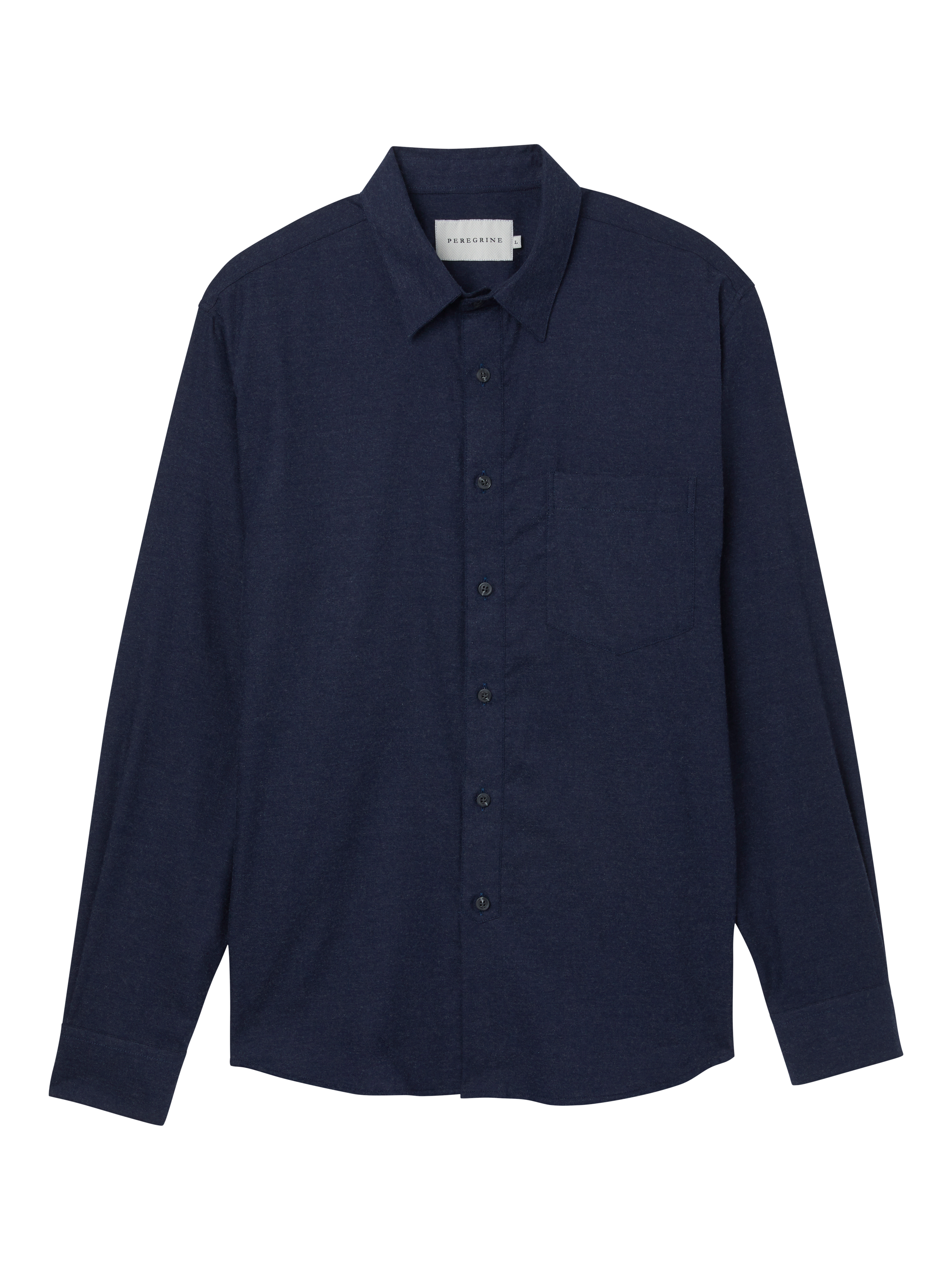 Product image 6 of 6, which shows Peregrine Plain Cotton Shirt, Navy, S