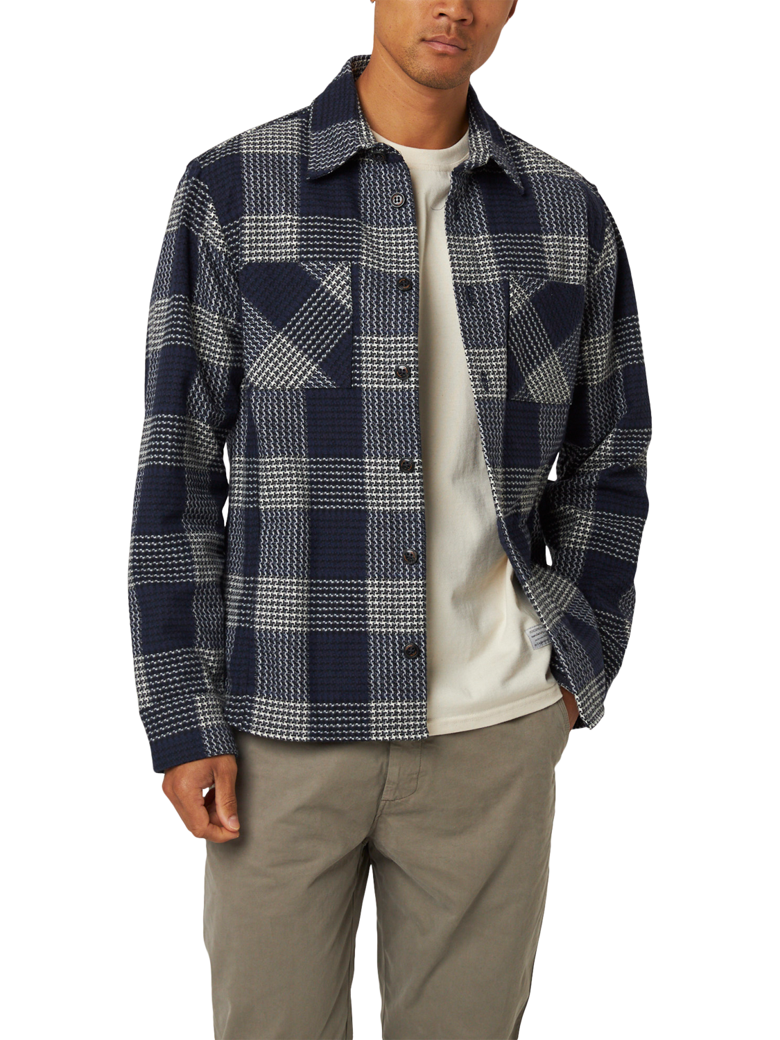 Product image 1 of 6, which shows Peregrine Blunt Check Cotton Overshirt, William Check, L