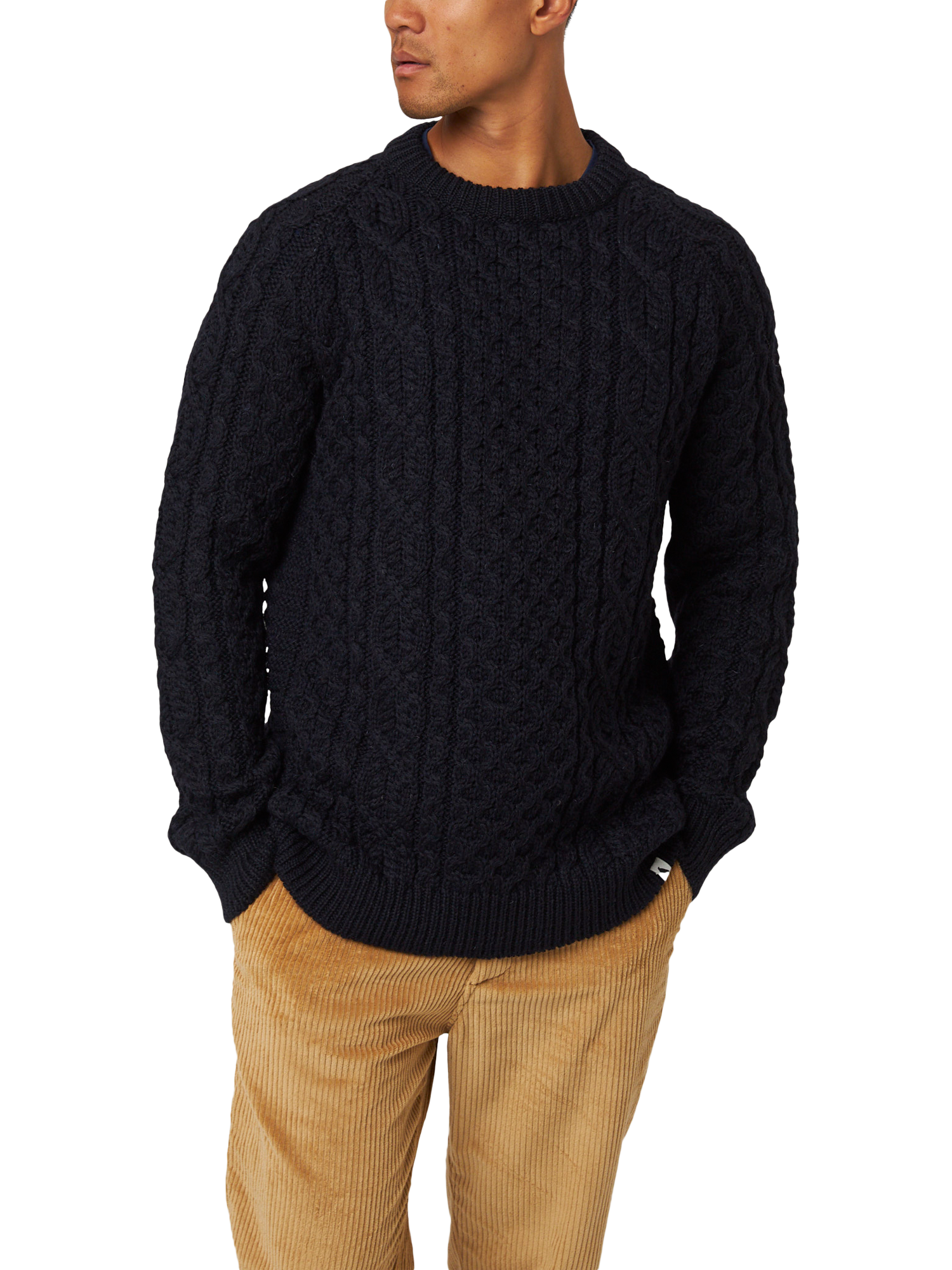 Peregrine Hudson Aran Cable Knit Wool Jumper