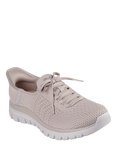 Skechers Hands Free Slip-ins Graceful First Blush Trainers, Taupe