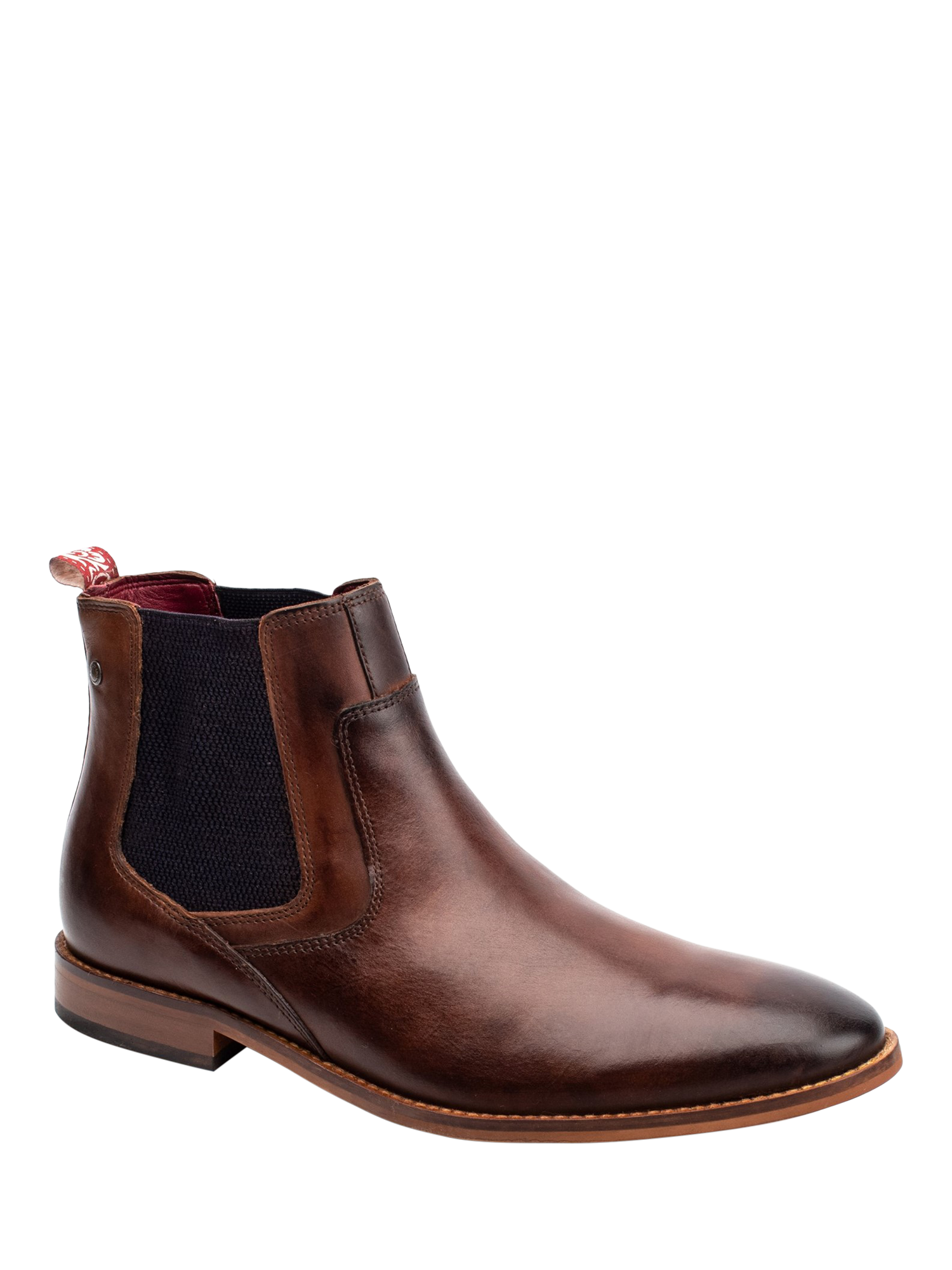 Product image 2 of 5, which shows Base London Scout Leather Chelsea Boots, Brown, 6