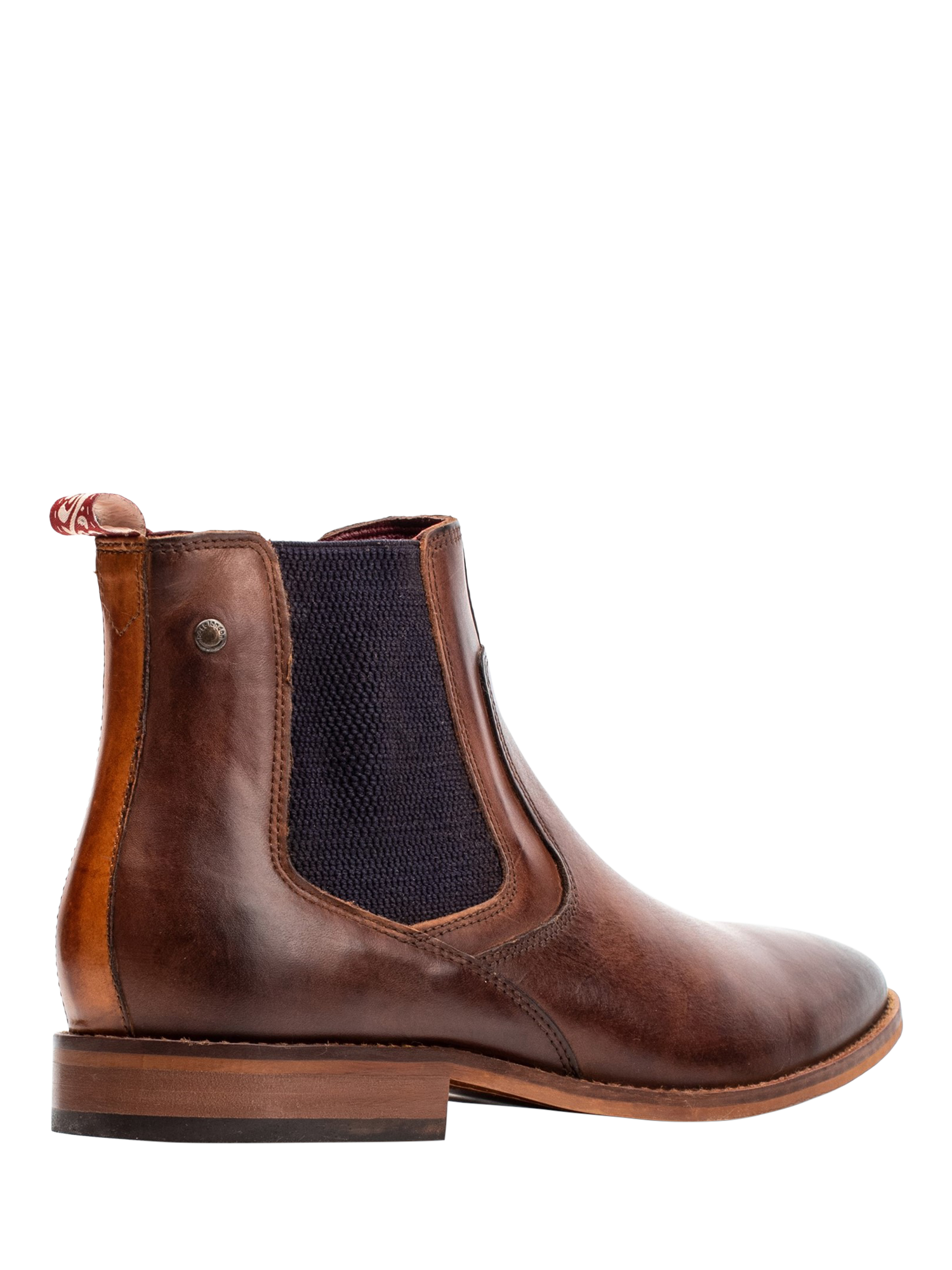 Product image 3 of 5, which shows Base London Scout Leather Chelsea Boots, Brown, 6