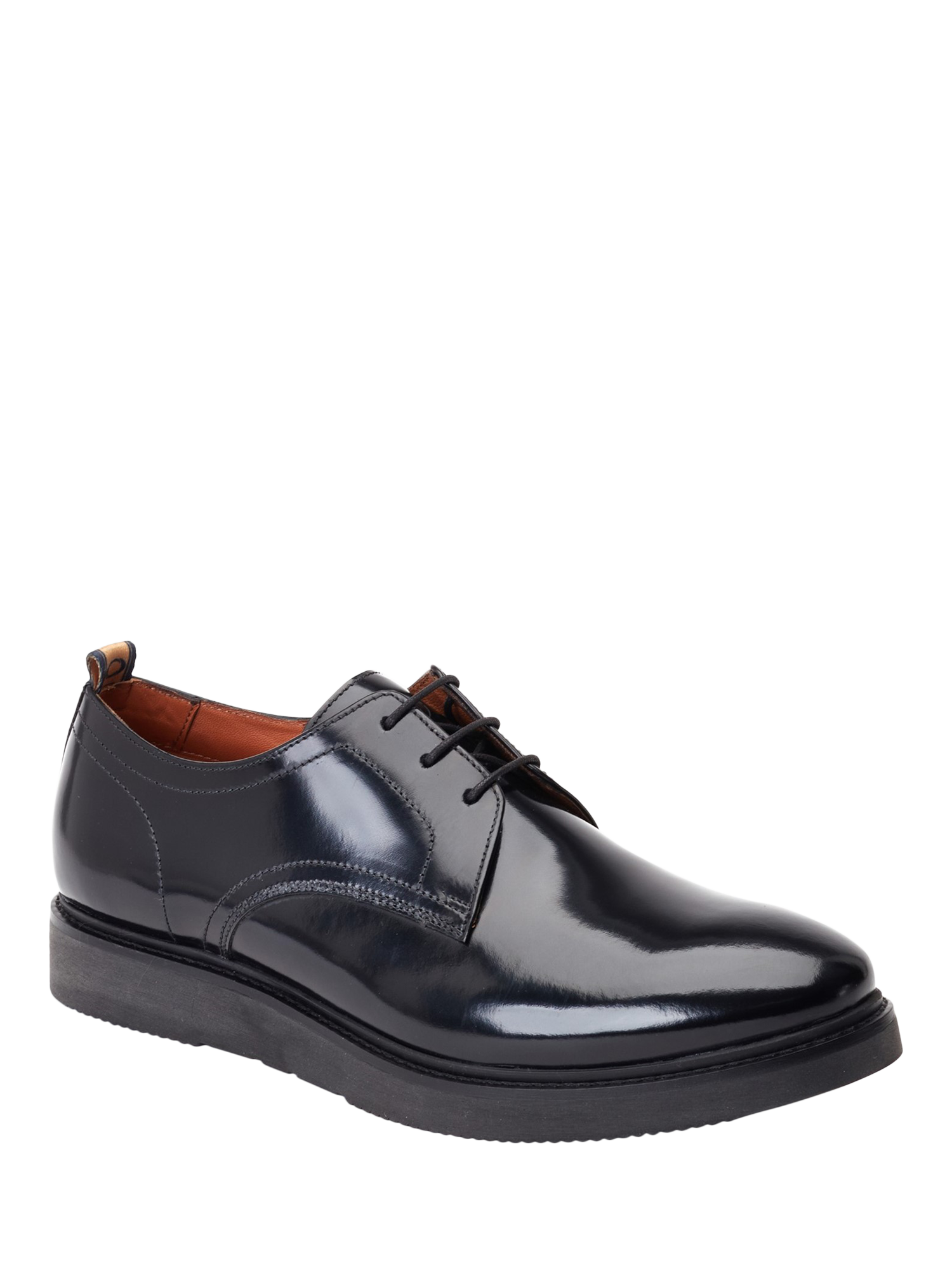 Product image 2 of 5, which shows Base London Roly Leather Derby Shoes, Black, 7