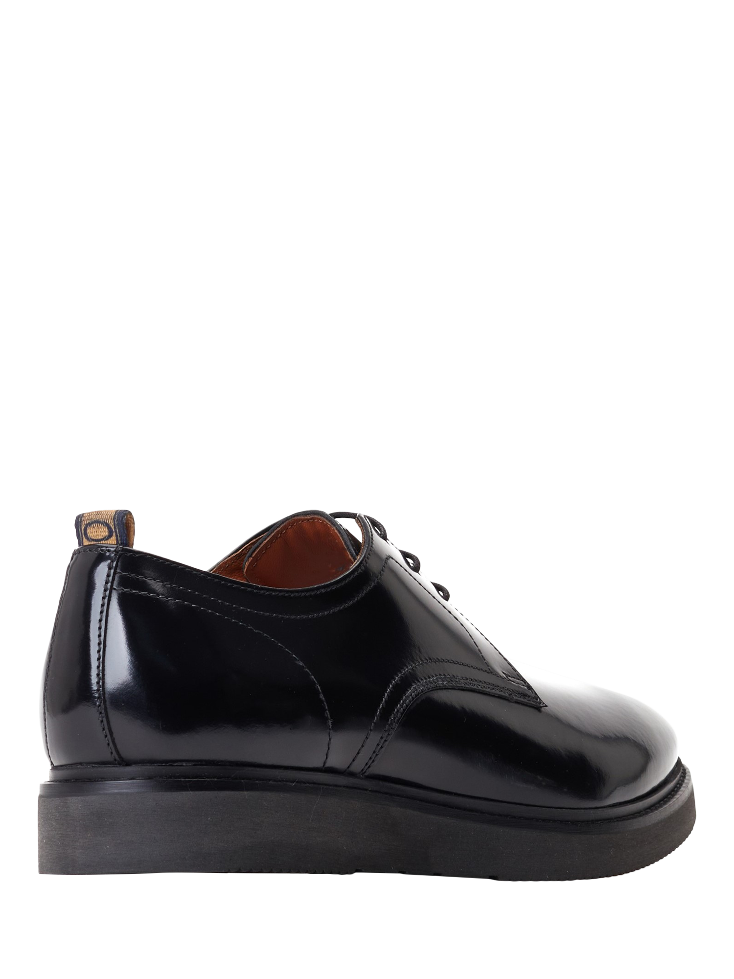 Product image 3 of 5, which shows Base London Roly Leather Derby Shoes, Black, 7