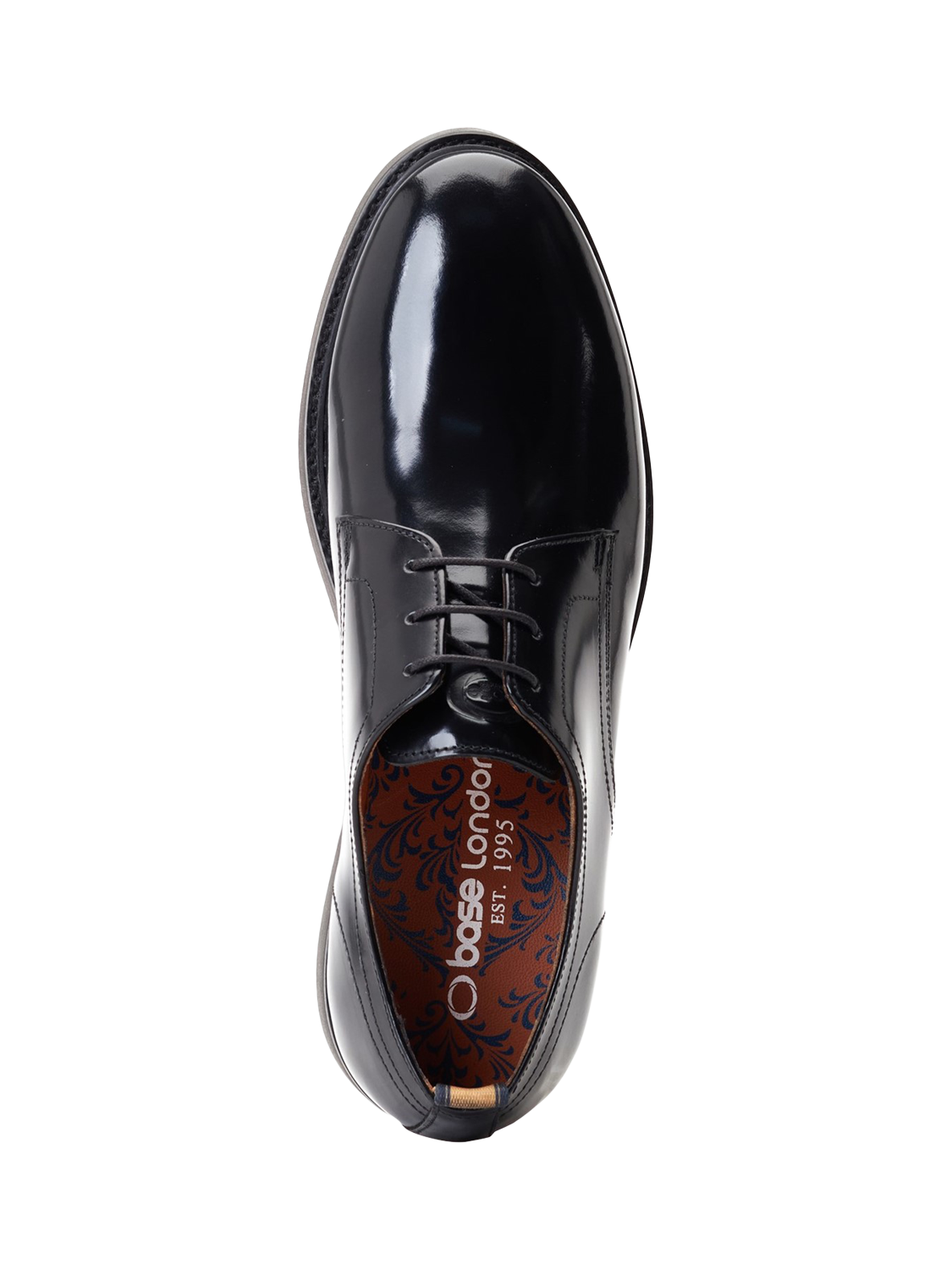 Product image 5 of 5, which shows Base London Roly Leather Derby Shoes, Black, 7