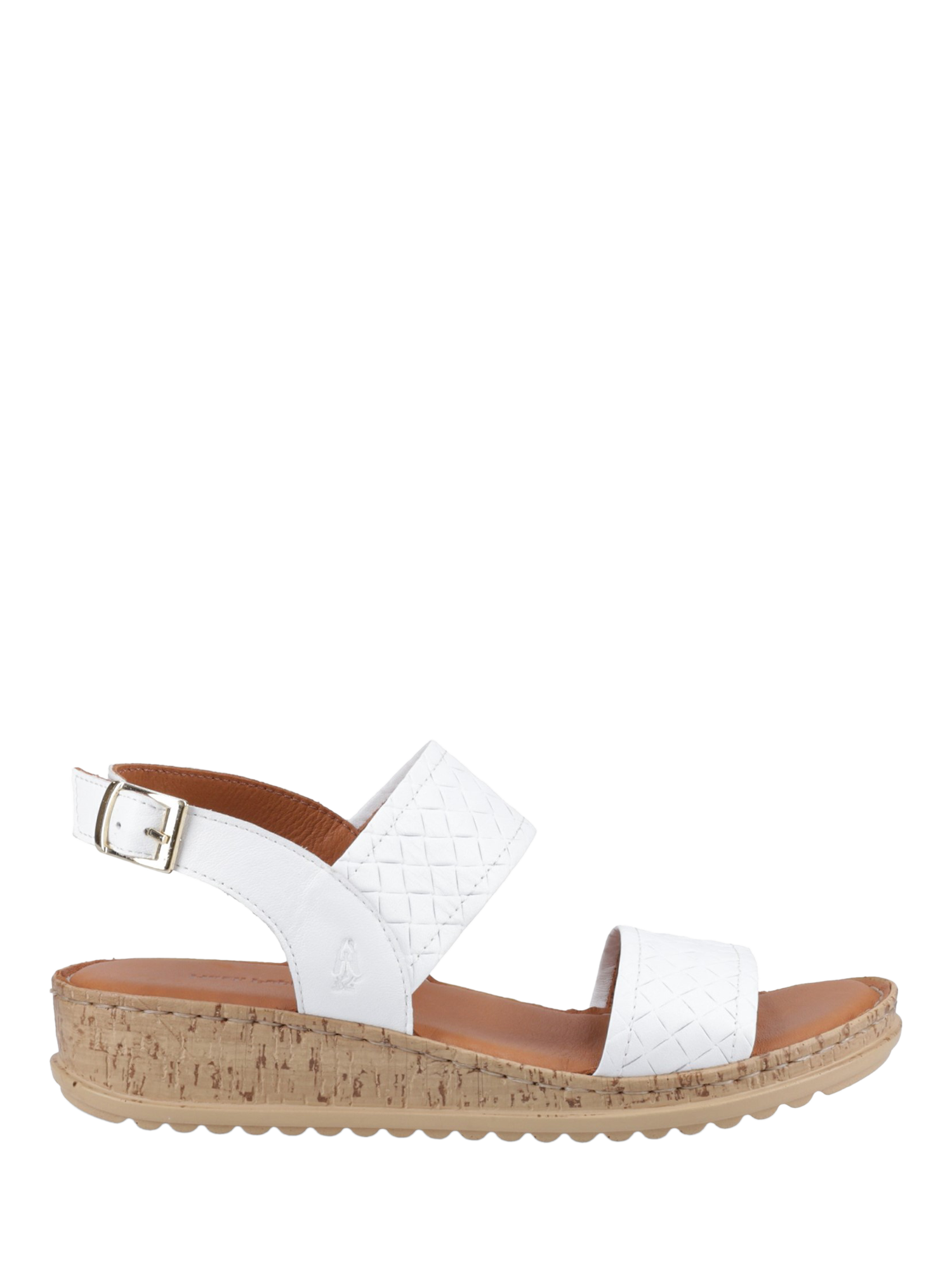Hush Puppies Ebony Woven Leather Strappy Sandals, White