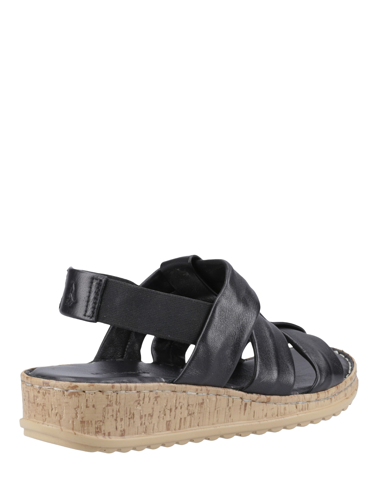 Product image 3 of 4, which shows Hush Puppies Eden Wide Fit Leather Sandals, Black, 3
