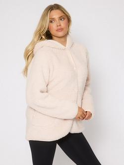 Loungeable Borg Button Lounge Hooded Cardigan - view 2, Vanilla