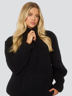 Loungeable Borg 1/4 Zip Jumper - view 2, Black