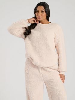 Loungeable Borg Jumper & Trousers Lounge Set - view 2, Cream