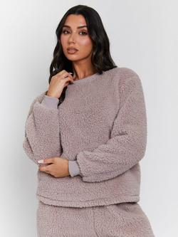 Loungeable Borg Jumper & Trousers Lounge Set - view 2, Mink