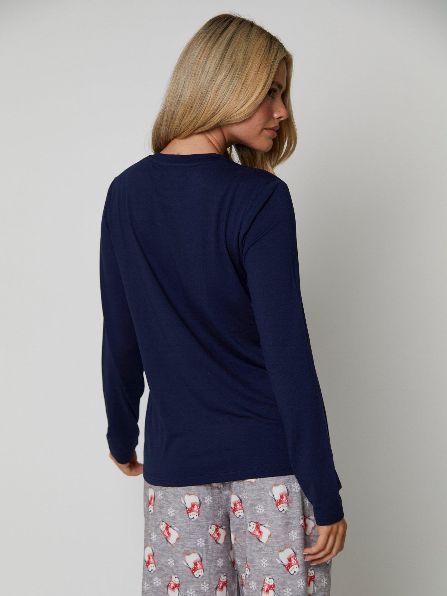 Product image 5 of 5, which shows Loungeable Penguin Long Pyjama Set, Grey/Multi, L