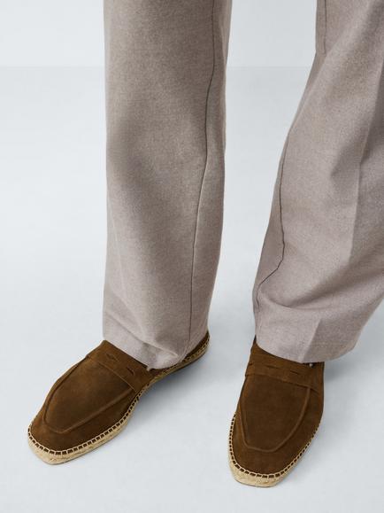 John Lewis Suede Espadrilles - view 2, Brown