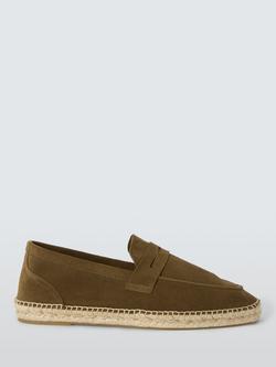 John Lewis Suede Espadrilles, Olive