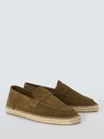John Lewis Suede Espadrilles, Olive