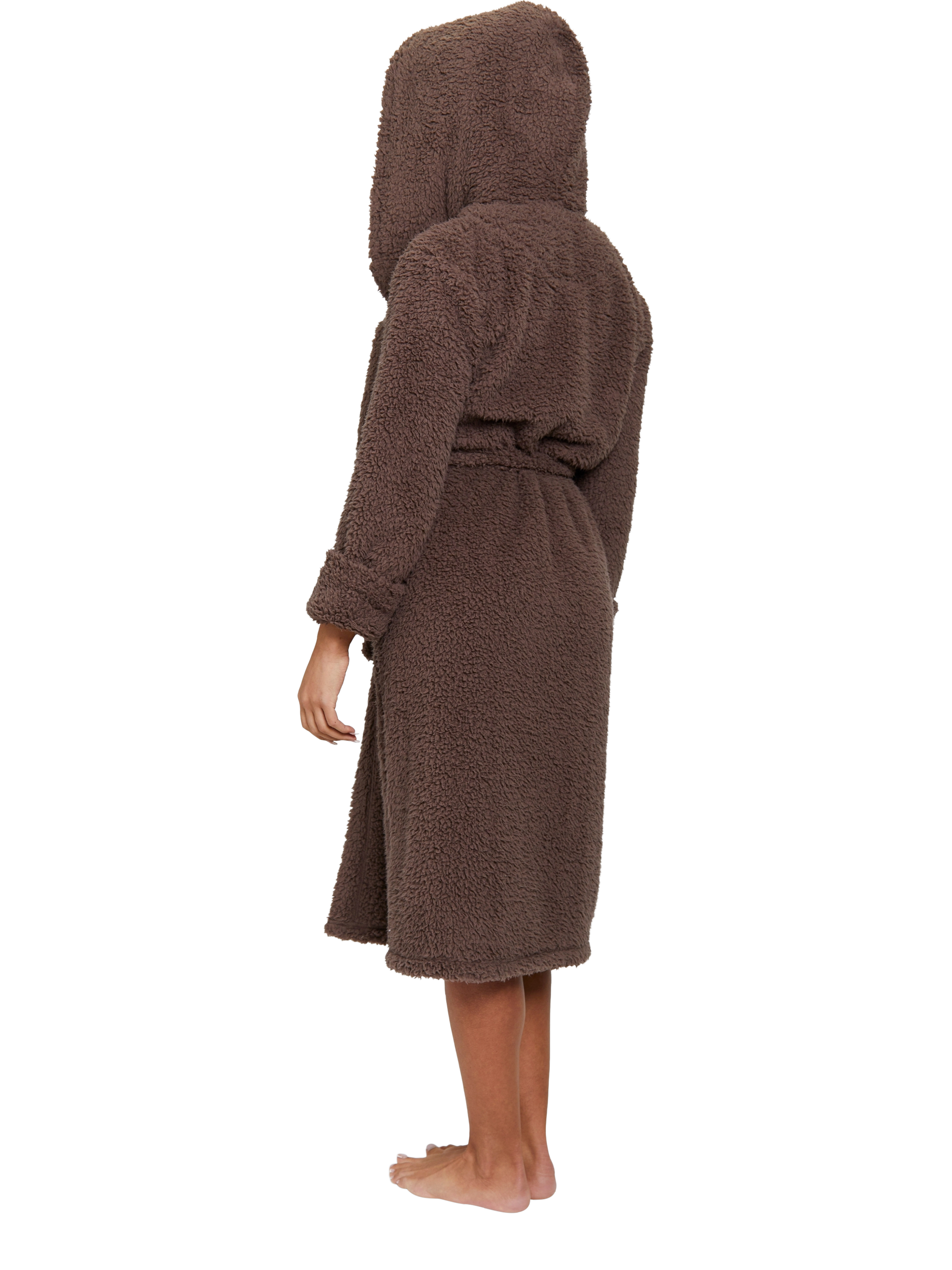 Product image 5 of 5, which shows Loungeable Chunky Sherpa Dressing Gown, Mocha, S