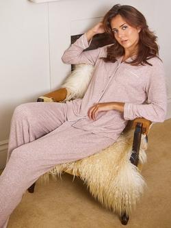 Loungeable Marl Rib Pyjama Set - view 2, Taupe