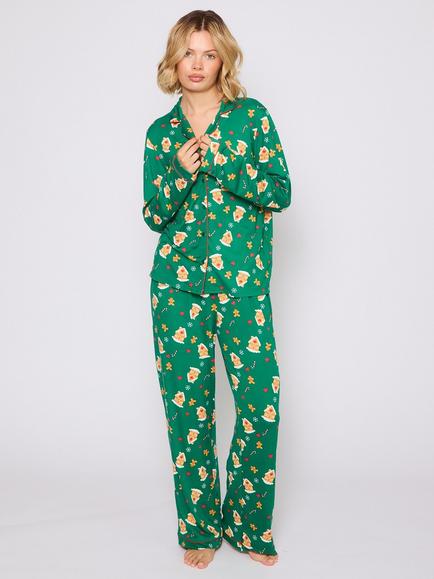 Loungeable Gingerbread Long Pyjama Set, Multi, Multi