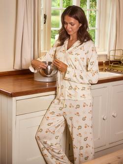 Loungeable Christmas Long Pyjama Set, Cream - view 2, Cream