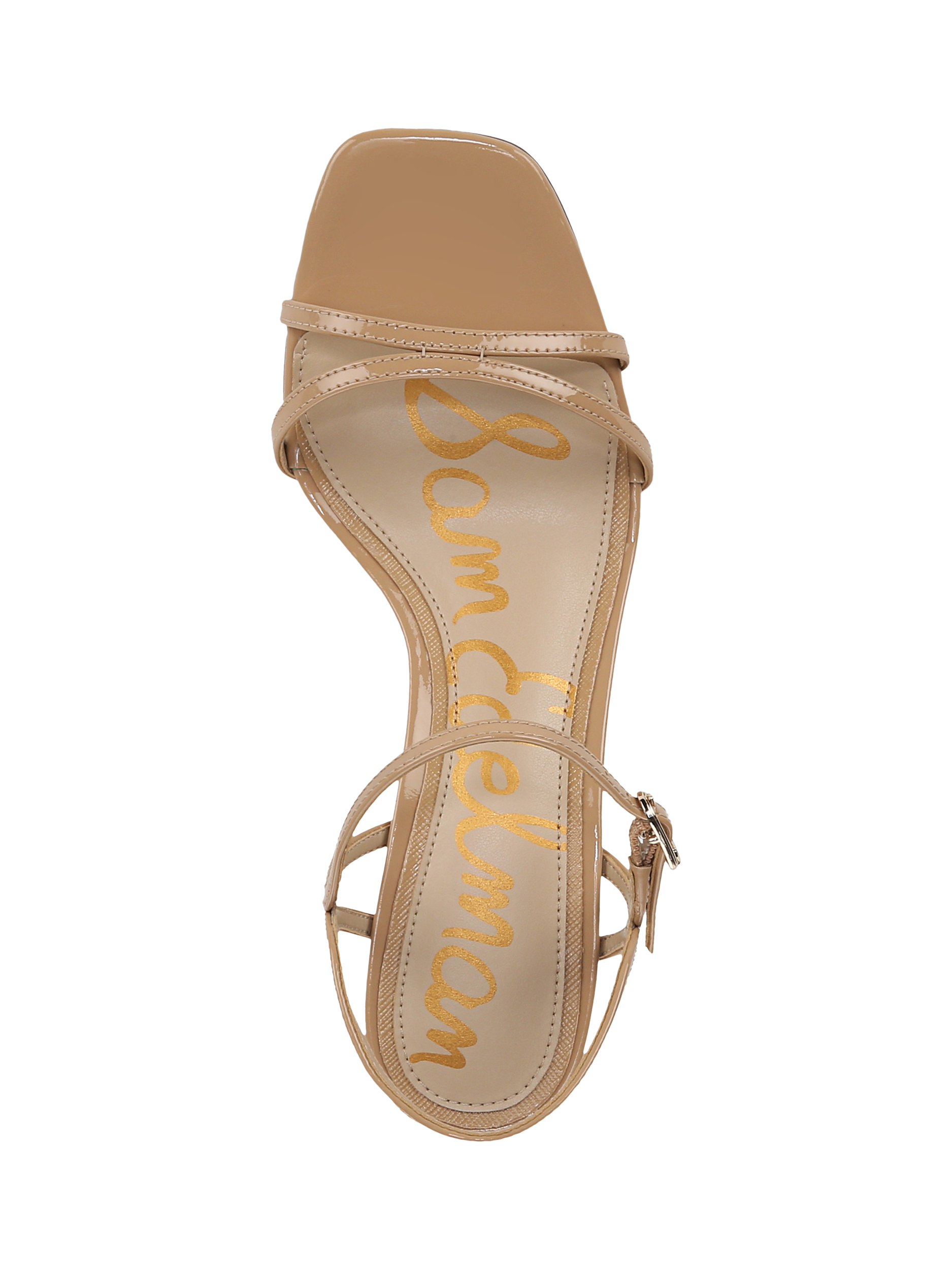 Product image 4 of 6, which shows Sam Edelman Presley Leather Strappy Sandals, Sienna Tan, 3