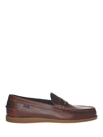 Sebago Dolphin Waxed Leather Loafers, Brown Gum