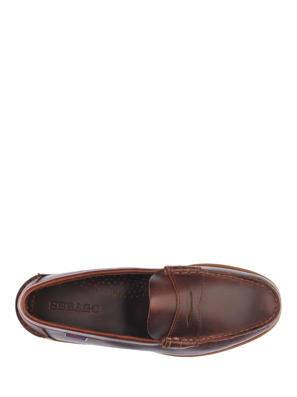 Product image 3 of 5, which shows Sebago Dolphin Waxed Leather Loafers, Brown Gum, 6.5