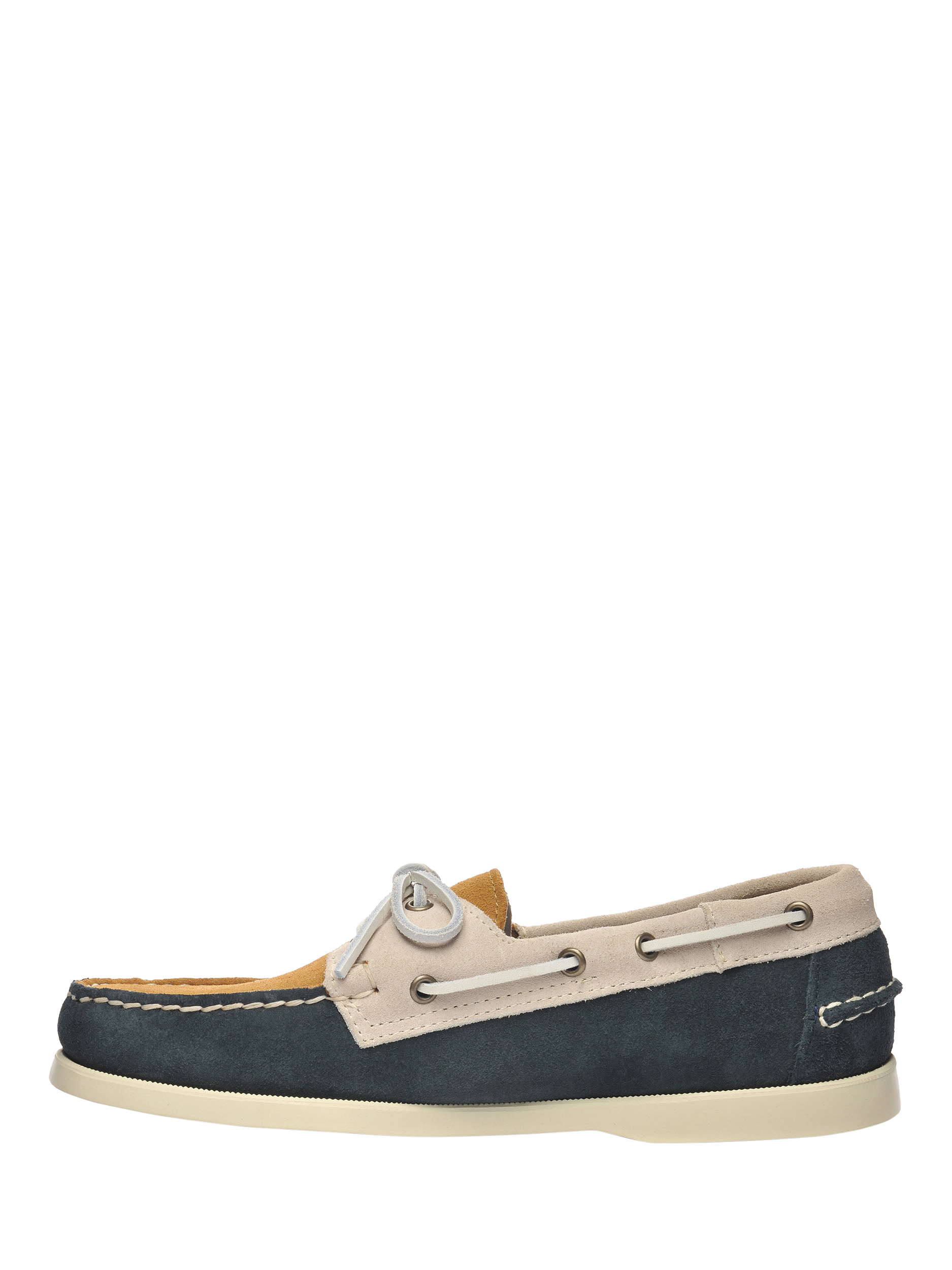 Product image 2 of 5, which shows Sebago Dockisde Portland Jib Suede Boat Shoe, Navy/Multi, 6.5